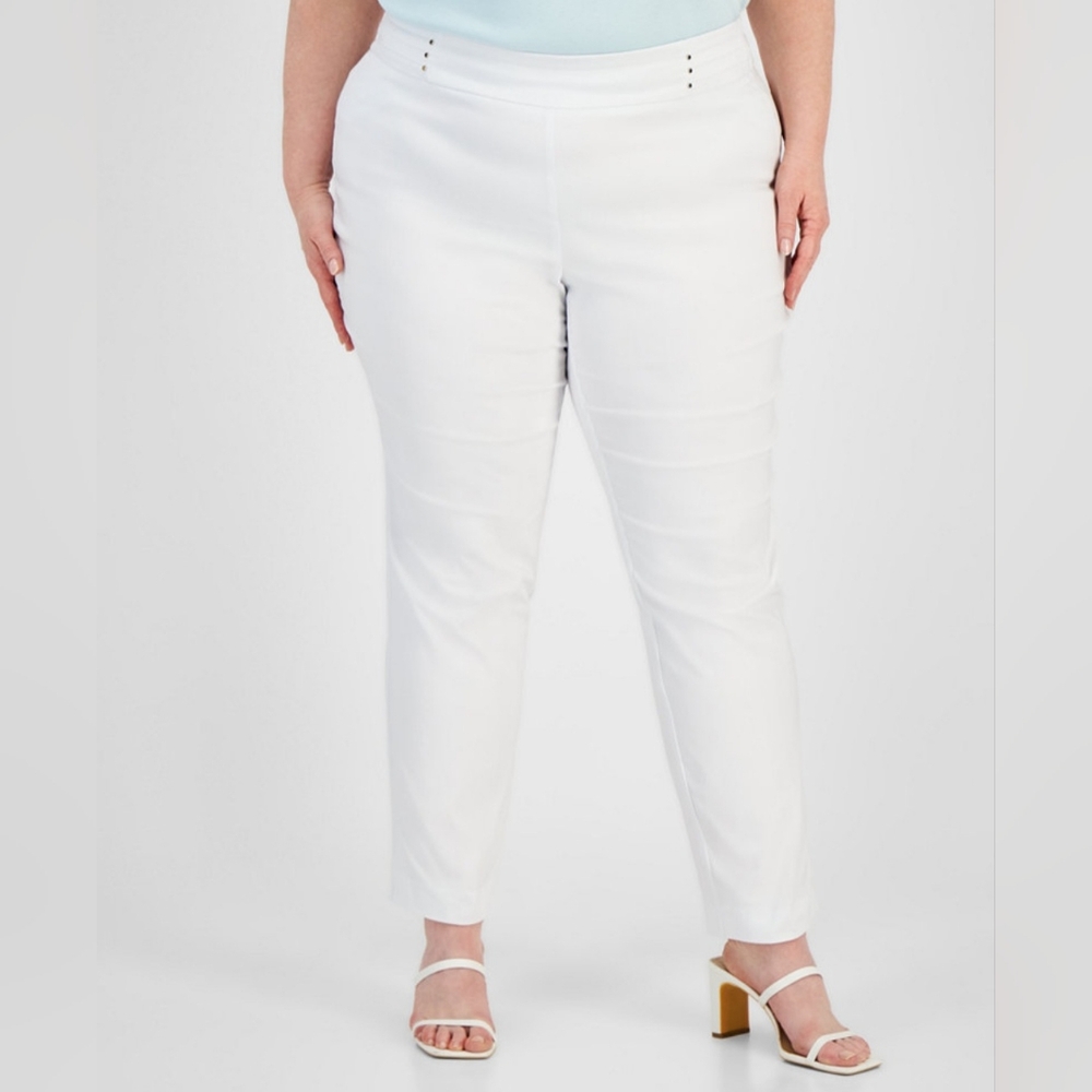 JM COLLECTION WOMEN'S TUMMY CONTROL PULL ON SLIM LEG PANTS SIZE 3X NWT